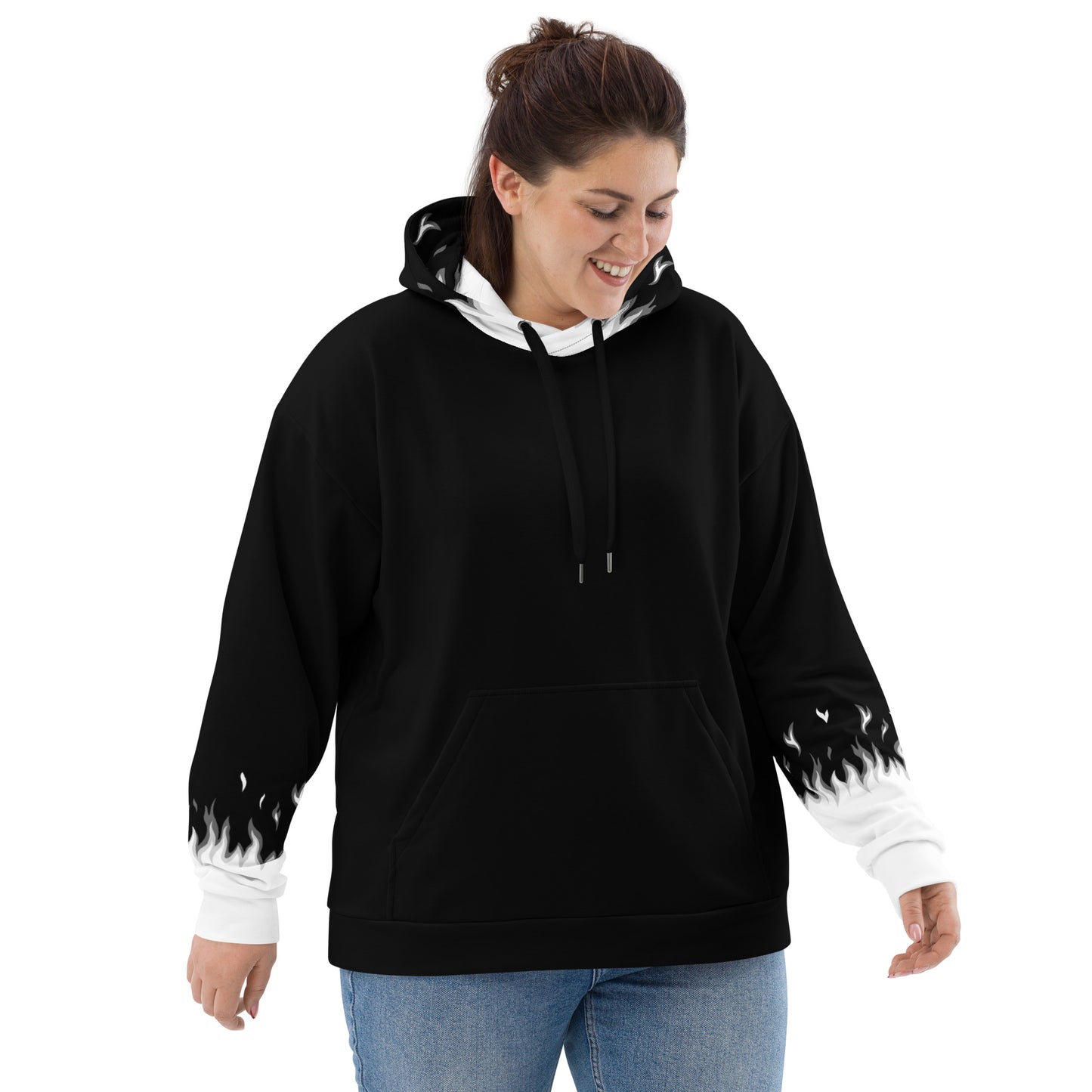 Black and White Fire Hoodie