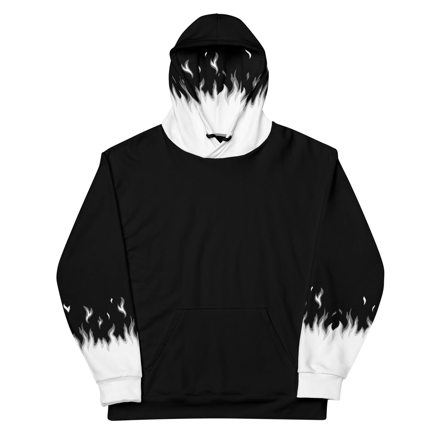 Black and White Fire Hoodie