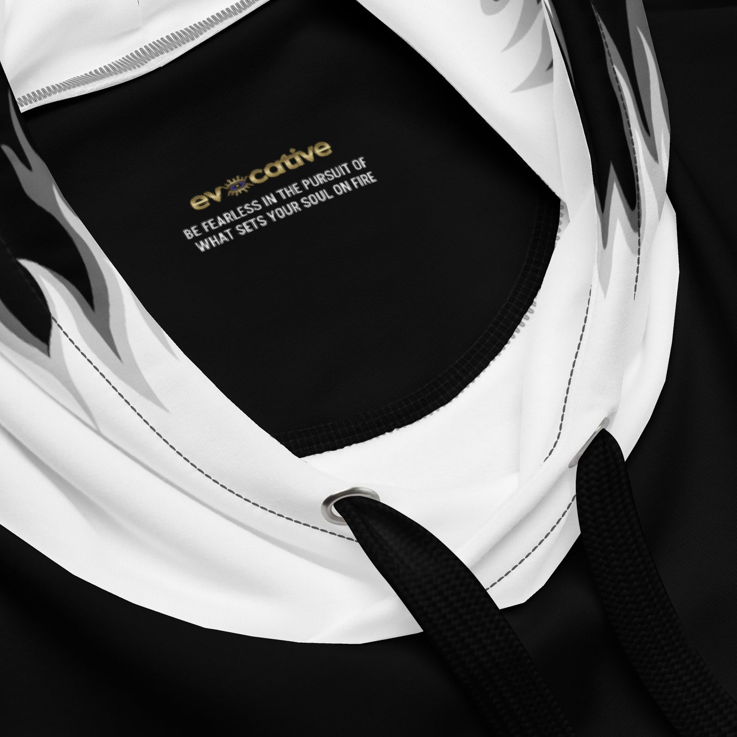 Black and White Fire Hoodie